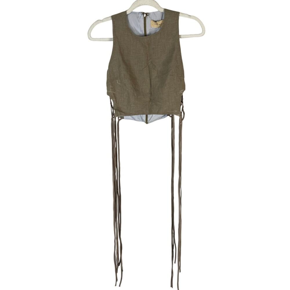 Just Bee Queen Cropped Top Fringe Casual Boho Western Festival Concerts XS